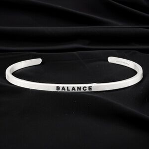 MantraBand stainless steel Balance inspirational cuff bracelet